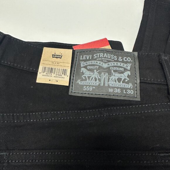 Levi's Men's 559 Relaxed Straight Fit Jeans Soft Black 36W x 30L - Picture 3 of 7